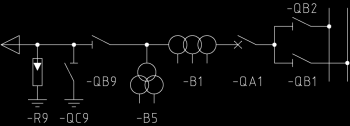 Geplantes Abgangsschaltfeld in Single-Line-Darstellung